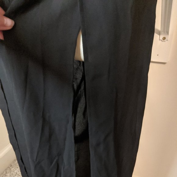 H&M Divided Black Front Slit Casual Pants with Tie Sash - Picture 5 of 7